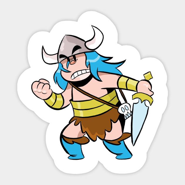 BlueScar the Barbarian Fight Me! Sticker by JamieC